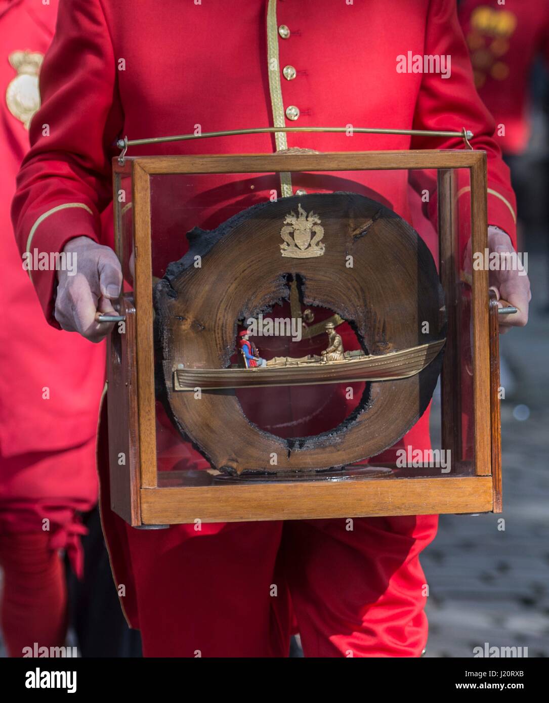 The Queen's Barge Master presents the Stela, a piece of Tudor drainpipe