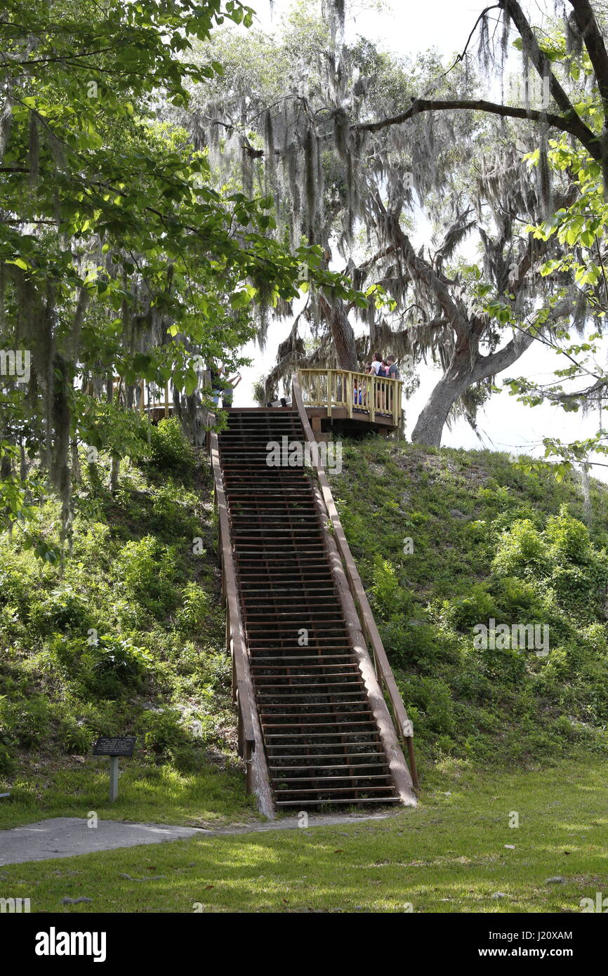 Temple Mound five at Crystal River Archaeological State Park Stock