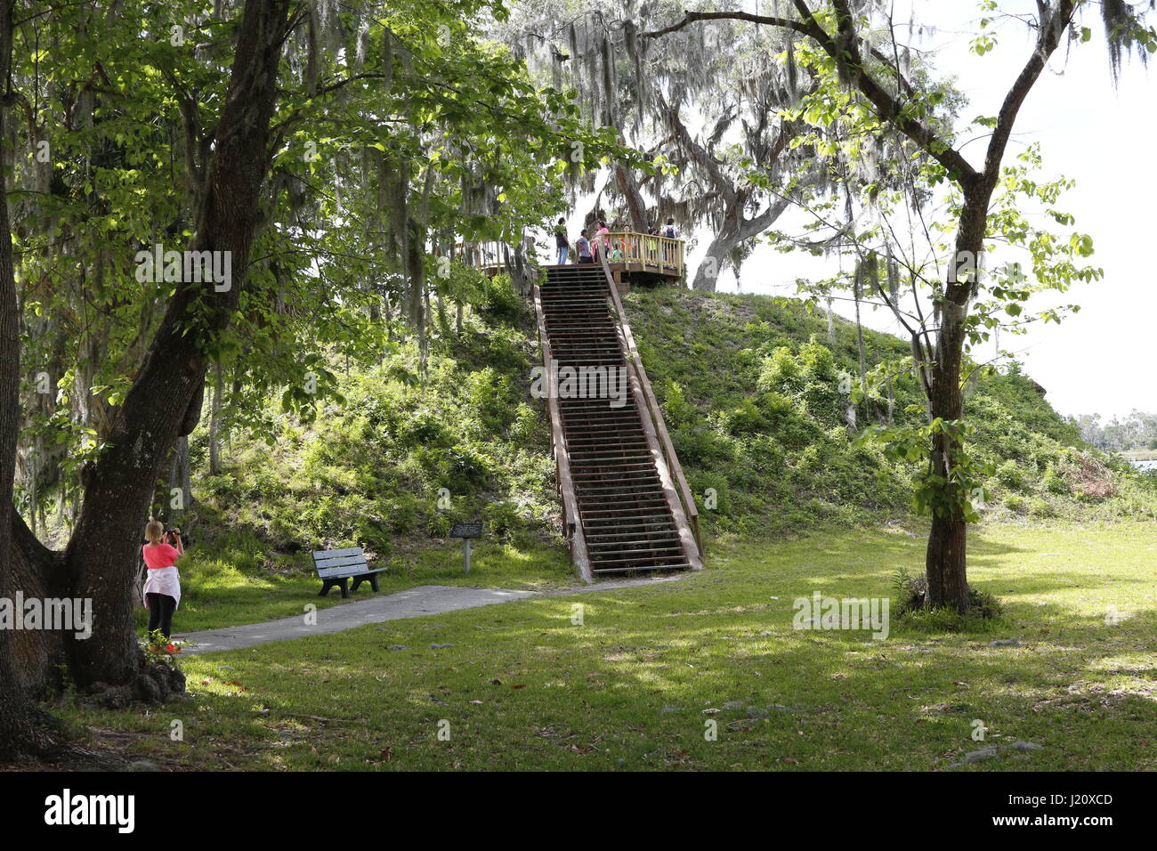 Temple Mound five at Crystal River Archaeological State Park Stock