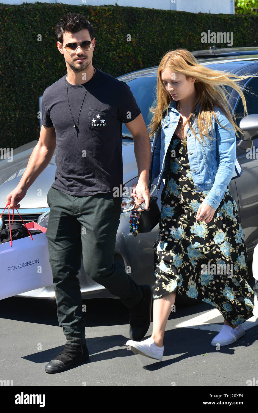 Taylor Lautner shops at Fred Segal with his girlfriend Billie Catherine