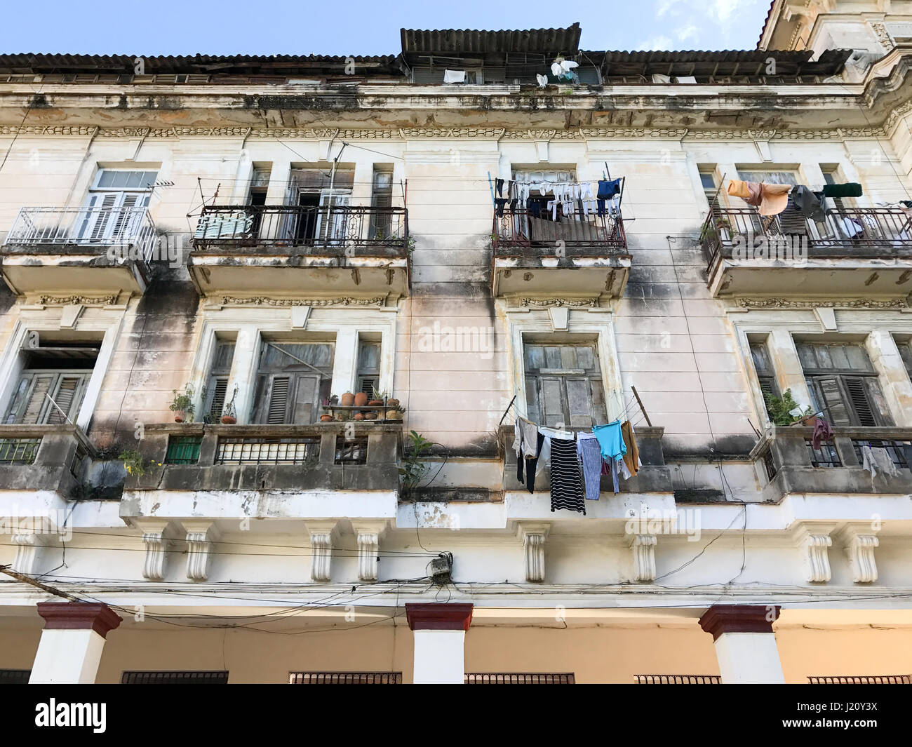 A typical apartment building in the Vedado district of Havana, Cuba
