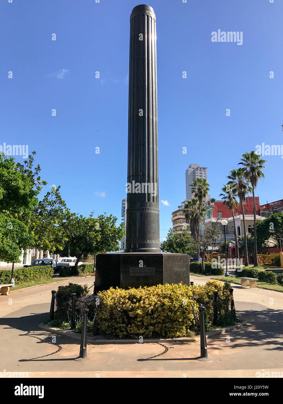 Obelisk of granite monument dedicated to the Chinese who fought for the independence of Cuba. Stock Photo