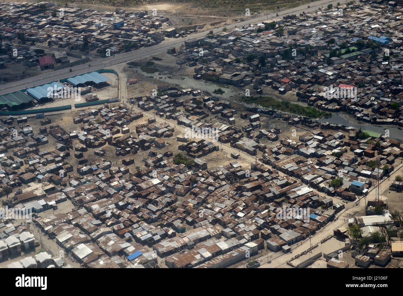 Haiti, Port-au-Prince, Slum of Cite Soleil, arial view Stock Photo - Alamy