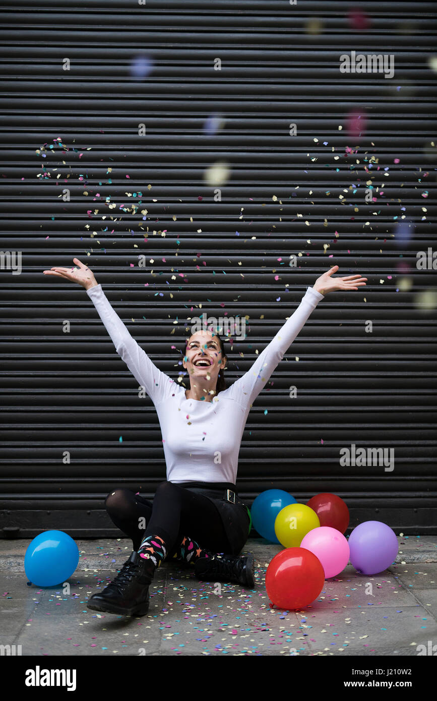 Hand throwing confetti hires stock photography and images Alamy