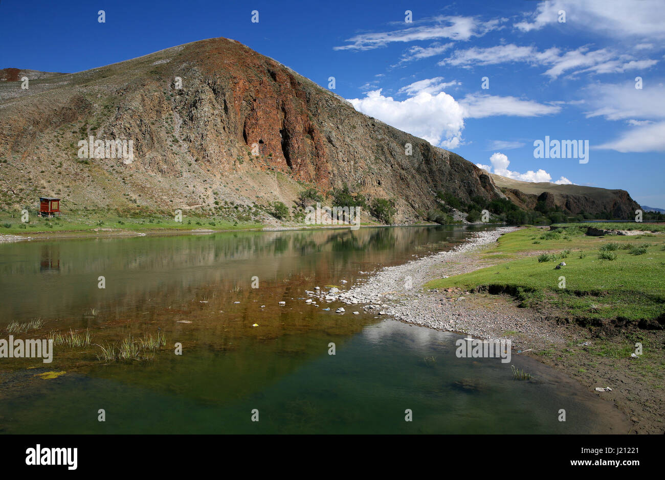 beautiful landscape in the Orkhon River Valley of Central Mongolia ...