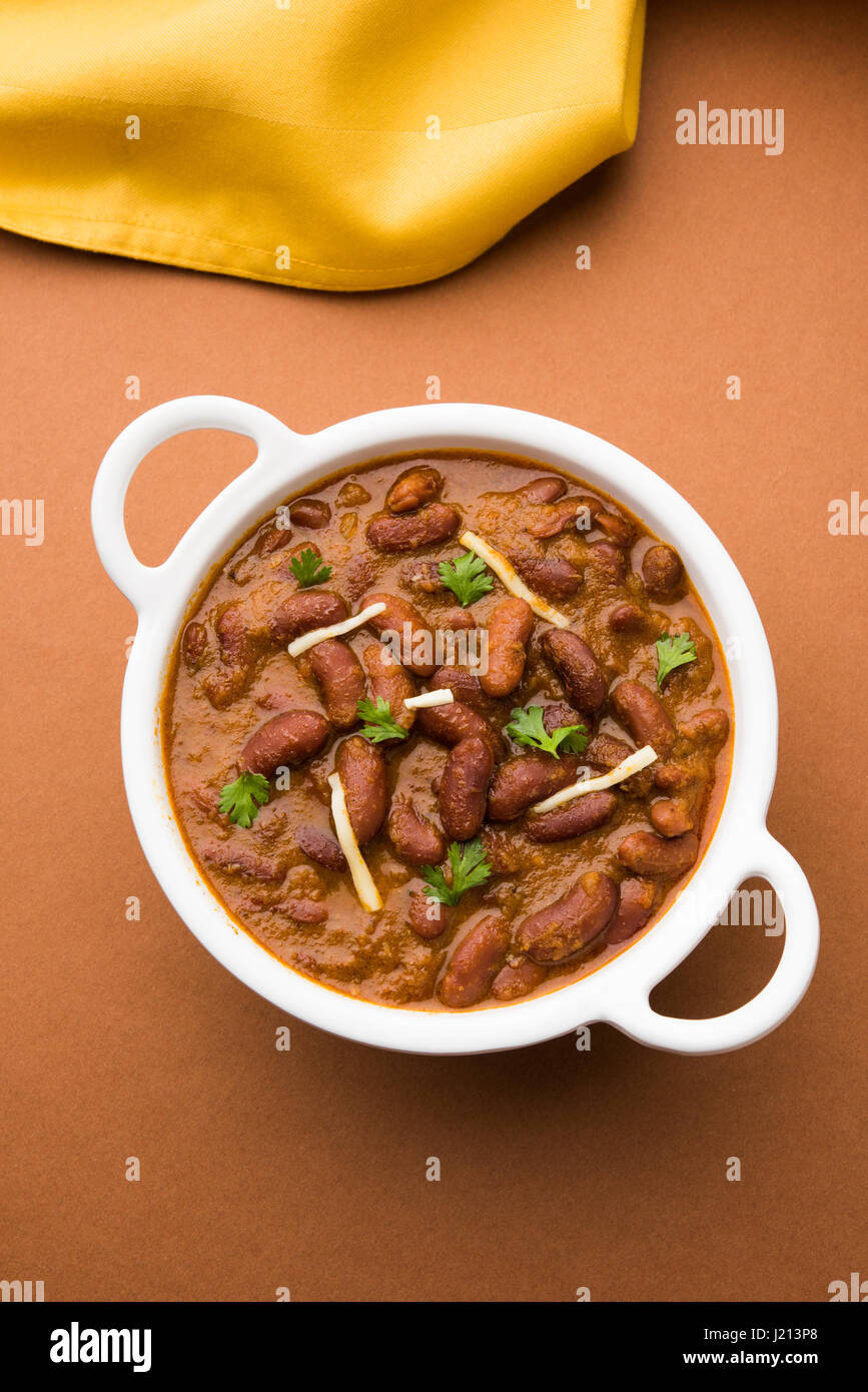 kidney bean curry or rajma or rajmah chawal and roti, typical north indian main course