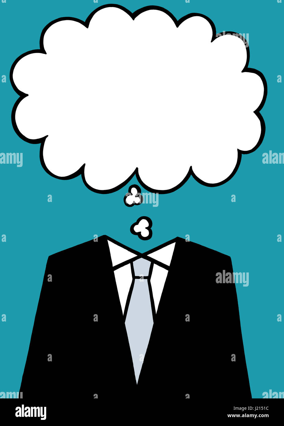 A little thought. A business illustration about thinking different thoughts. Stock Photo