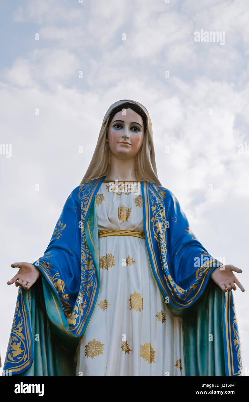 Saint Mary Statue of The Cathedral of The Immaculate Conception Chanthaburi at Chanthaburi Province of Thailand. Stock Photo