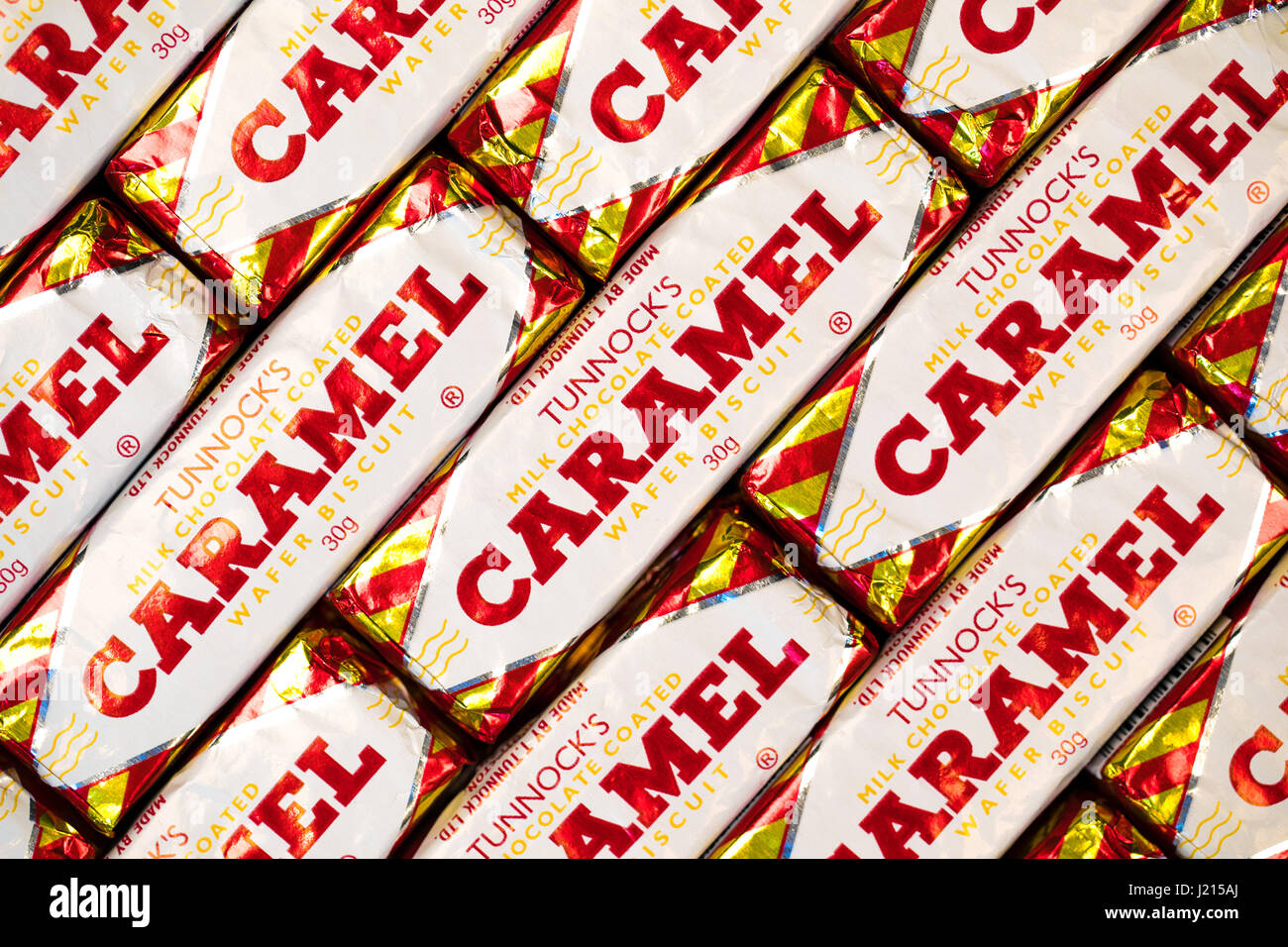 Southampton, UK 17 March 2017 A background of Tunnock’s Caramel