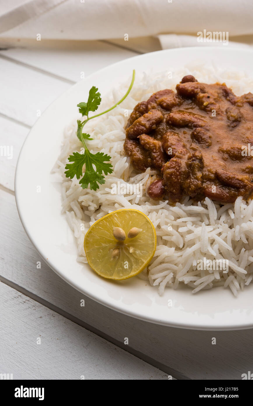 kidney bean curry or rajma or rajmah chawal and roti, typical north