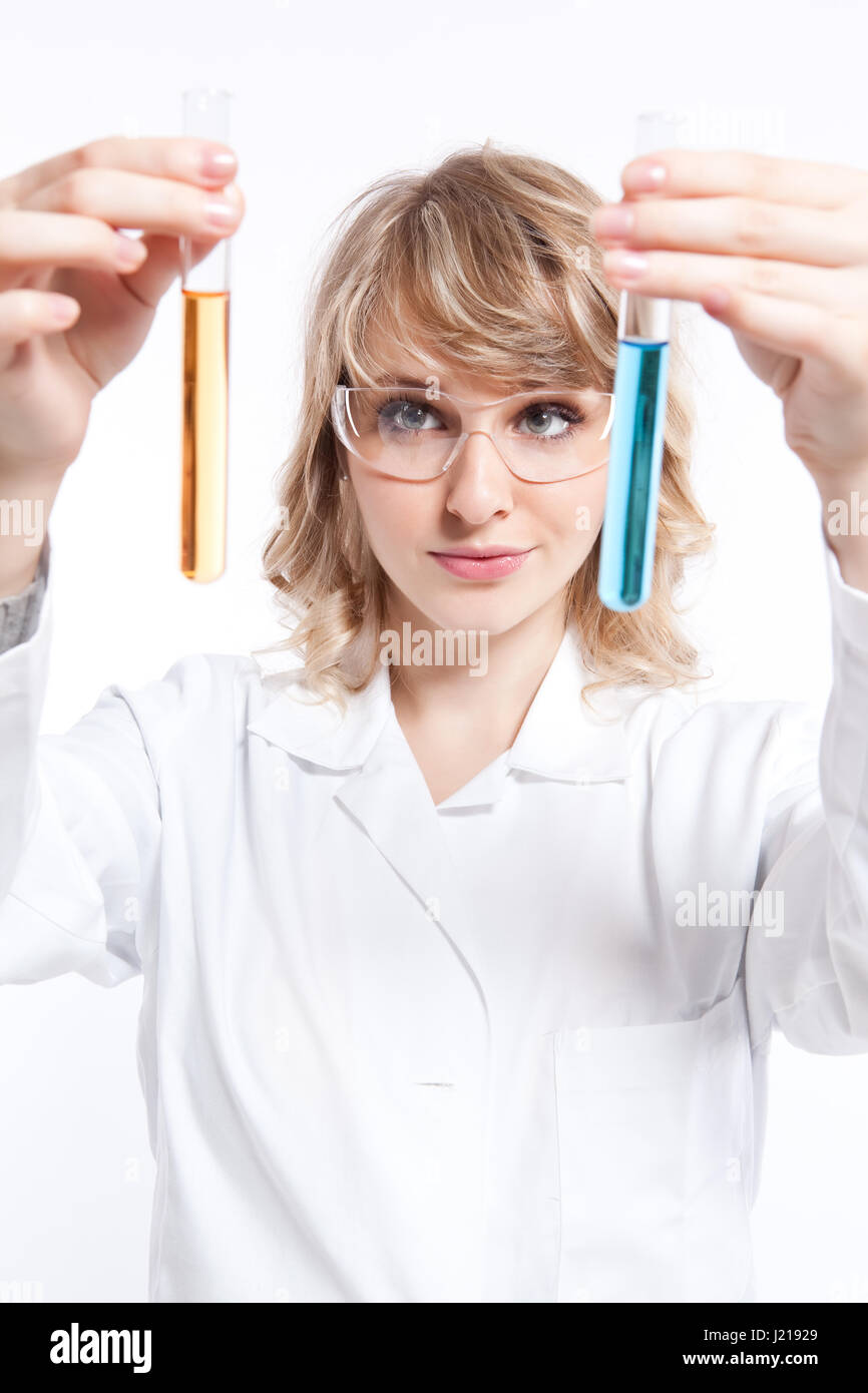 Girl scientist in goggles white hi-res stock photography and images - Alamy