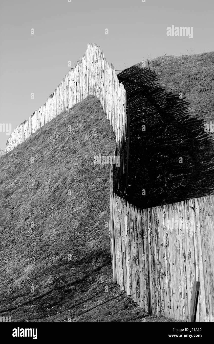 Photo background old wooden fences on the hills in the spring Stock ...