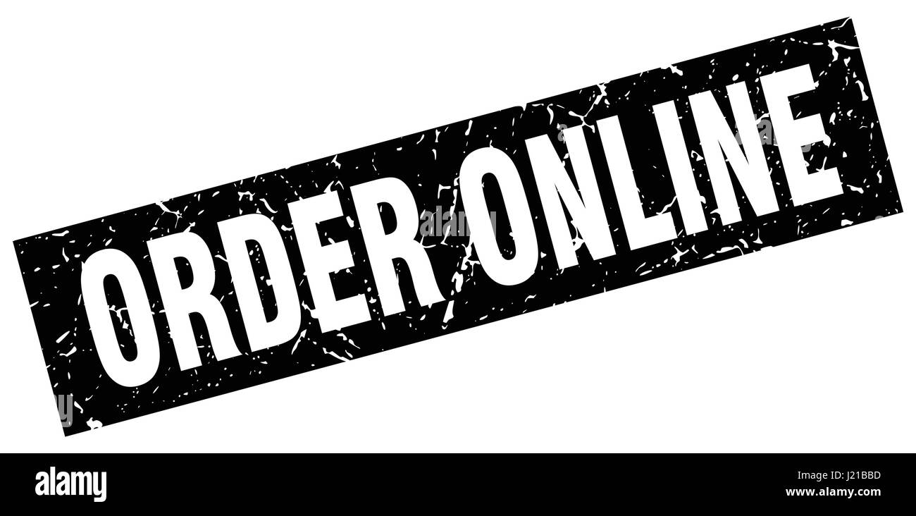 square grunge black order online stamp Stock Vector Image & Art - Alamy