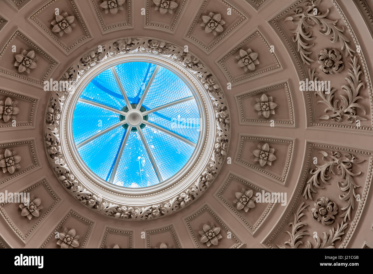 detail of an elaborate dome and window in England, UK Stock Photo