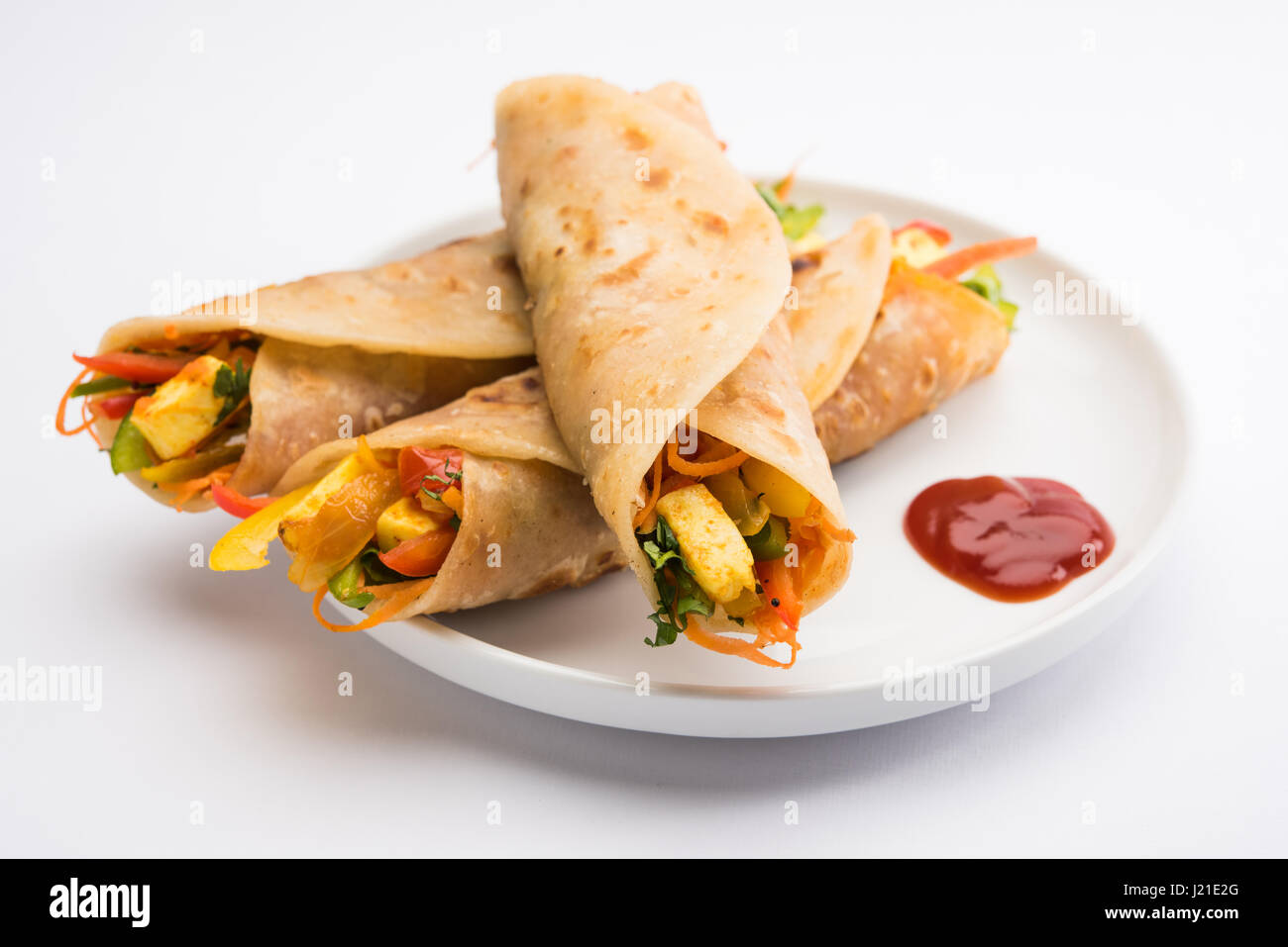 Indian Popular Snack Food Called Vegetable Spring Rolls Or Veg