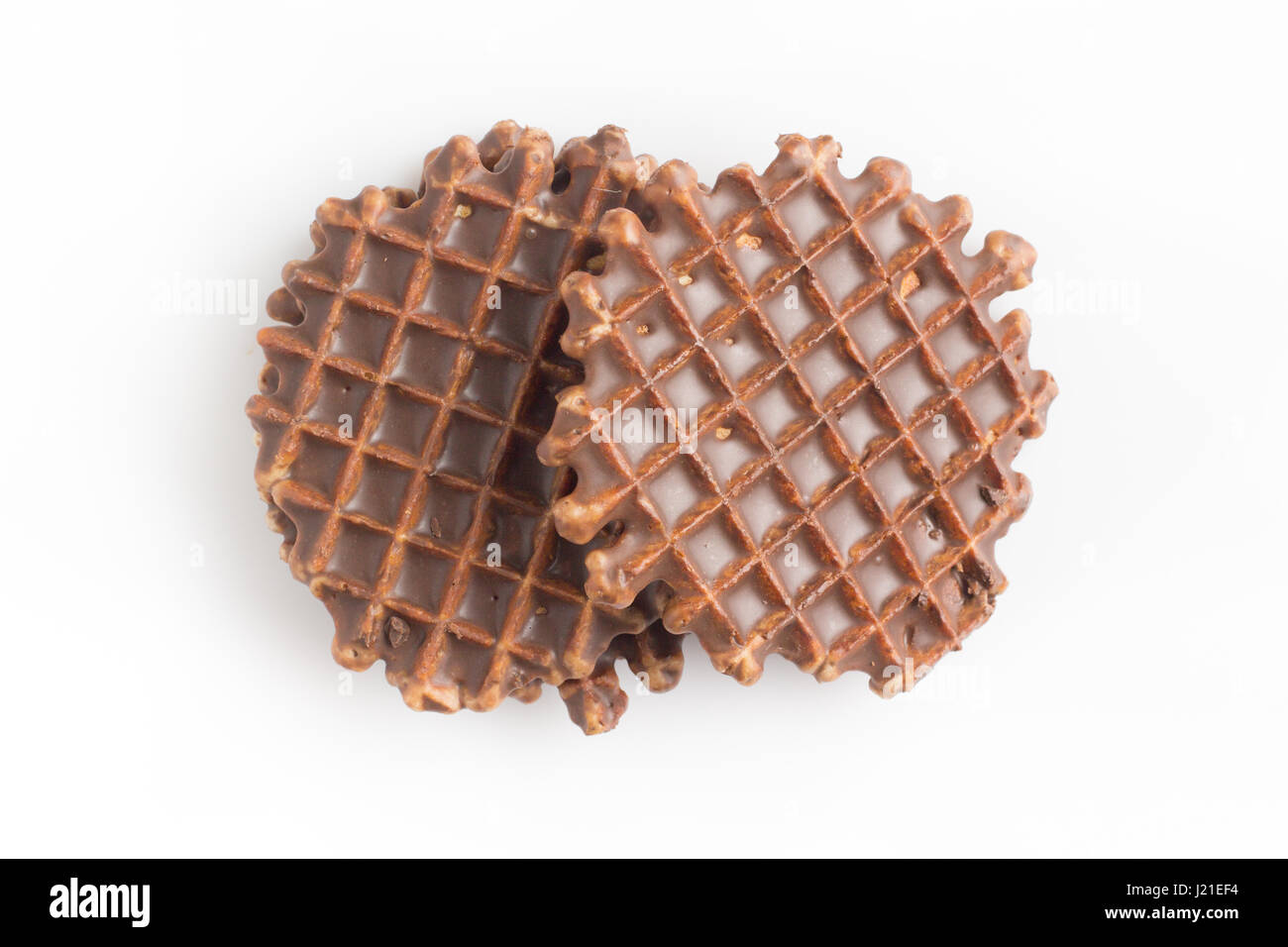 Chocolate waffles on a white background, isolated Stock Photo - Alamy