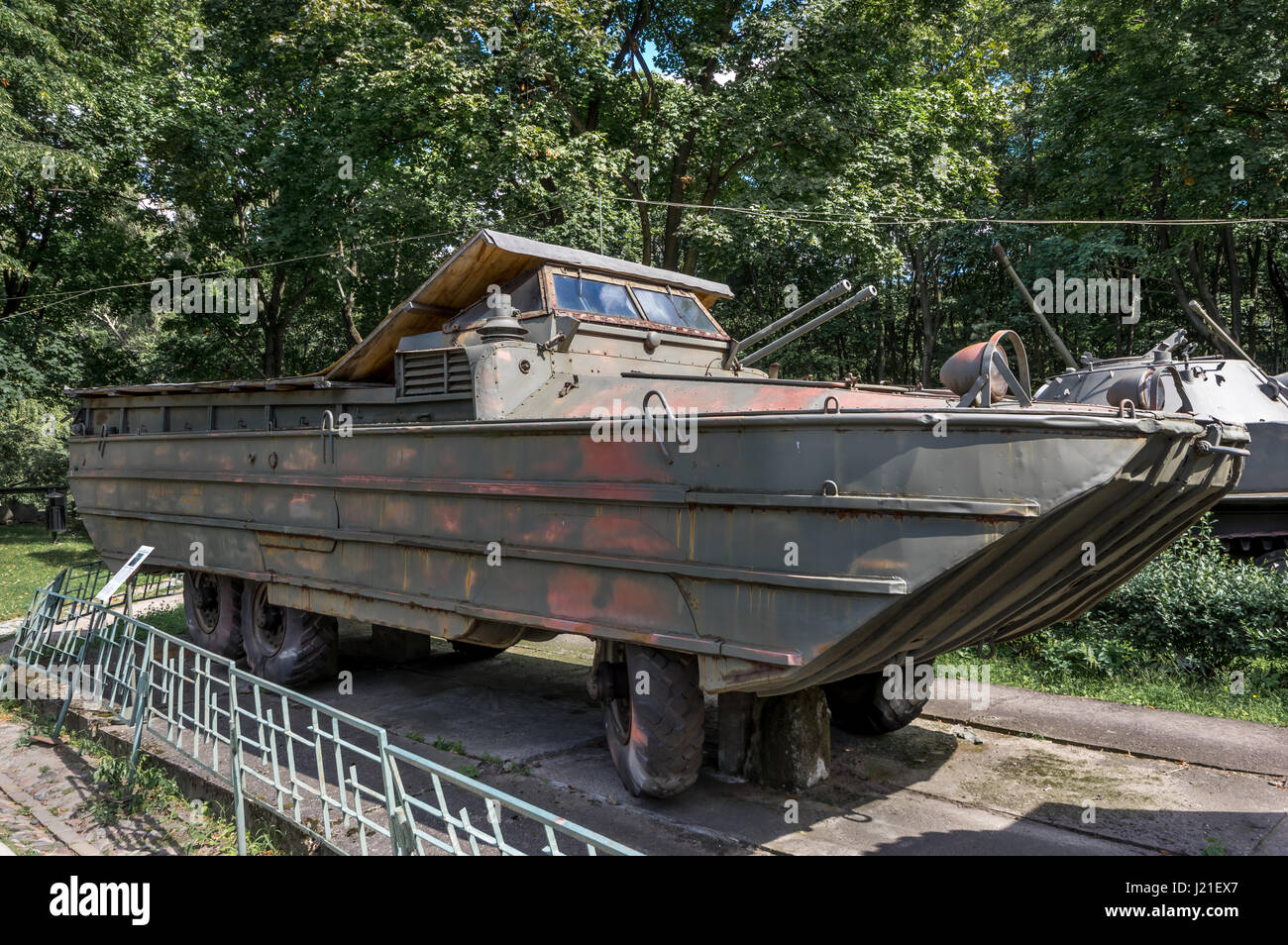 BAV or ZiL-485 or ZiS-485, Soviet amphibious transport, one of the displays at the Museum of the Polish Army - Warsaw, Poland Stock Photo