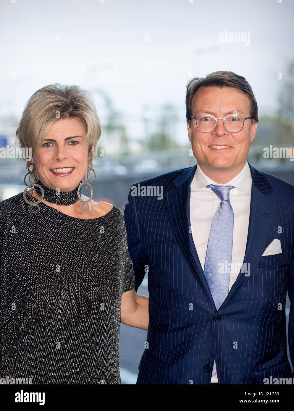 Prince Constantijn and Princess Laurentien attend the award ceremony of the World Press Photo in Muziekgebouw Aant IJ in Amsterdam, The Netherlands, 22 April 2017. Winner of this year is Turkish AP photographer Burhan Ozbilici with his winning picture the murder of Russian ambassador Andrey Karlov 19 December in Ankara. Photo: Patrick van Katwijk NETHERLANDS OUT POINT DE VUE OUT - NO WIRE SERVICE - Photo: Patrick van Katwijk/Dutch Photo Press/dpa Stock Photo