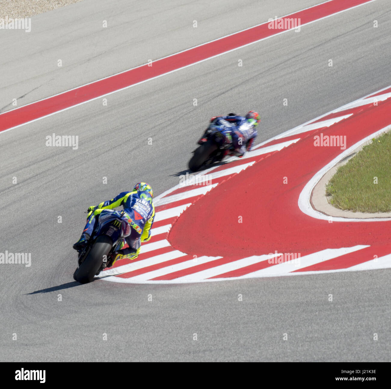 Austin, Texas, USA. 23rd Apr, 2017. Movistar Yamaha MOTO GP rider # 46 ''VALENTINO ROSSI'' going into turn 2. Credit: Hoss Mcbain/ZUMA Wire/Alamy Live News Stock Photo
