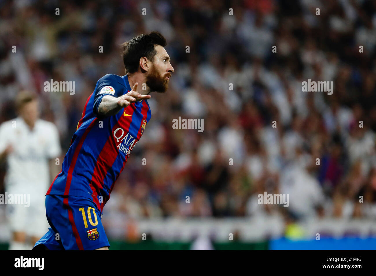 Lionel Andres Messi (10) FC Barcelona's player celebrates the (1,1) after  scoring his team´