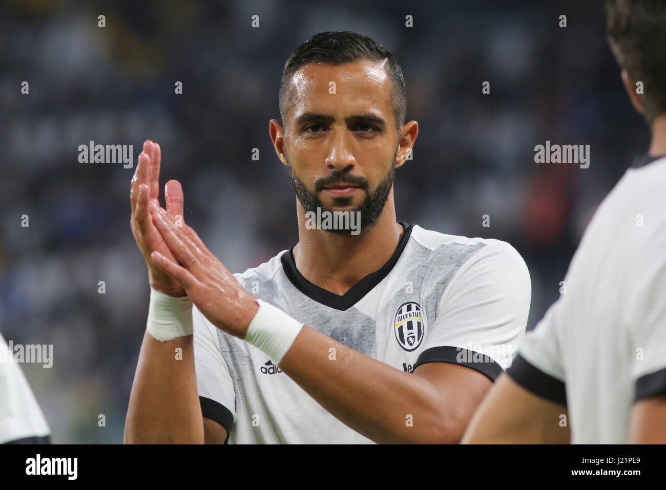 Turin, Italy. 23rd Apr, 2017. Medhi Benatia (Juventus FC) before during the Serie A football match between Juventus FC and Genoa FC at Juventus Stadium on April 23, 2017 in Turin, Italy. Credit: Massimiliano Ferraro/Alamy Live News Stock Photo
