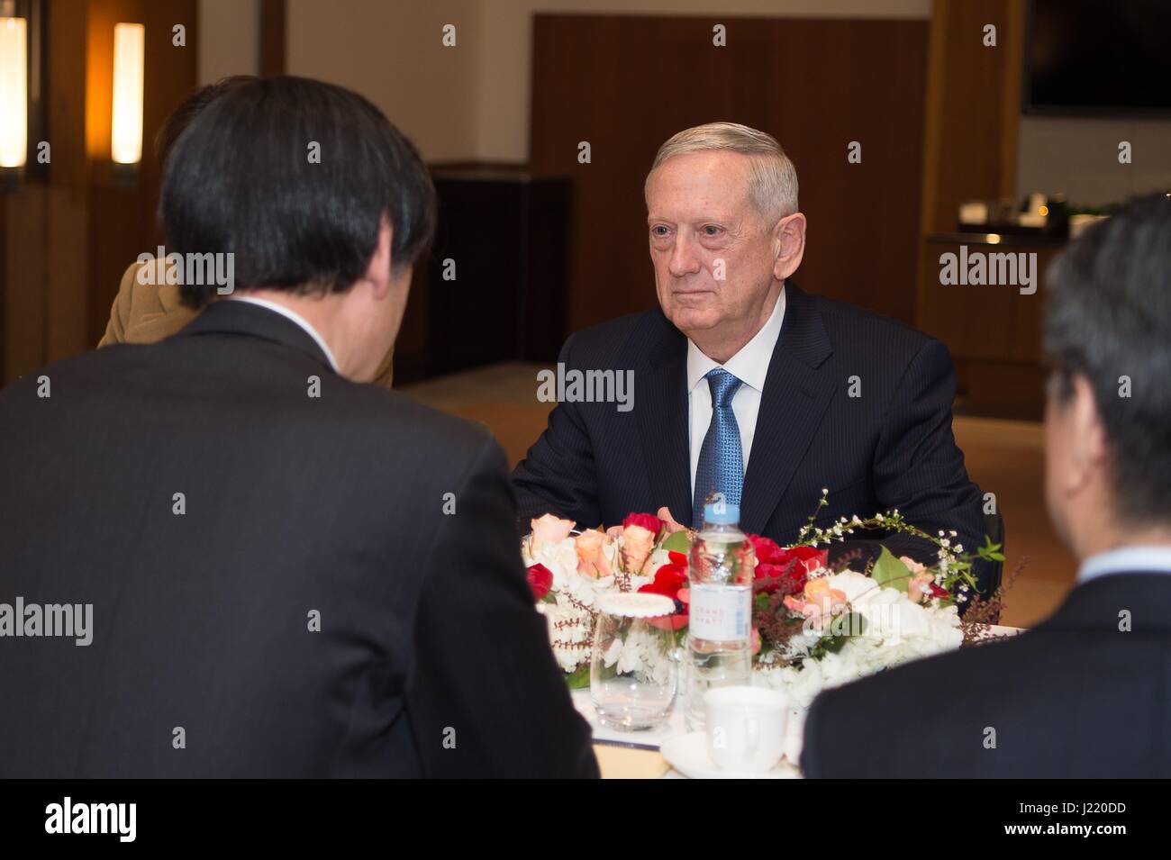 U.S. Secretary of Defense James Mattis meets with Korean Foreign Affairs Minister Yun Byung-se February 3, 2017 in Seoul, South Korea.     (photo by Amber I. Smith/DoD via Planetpix) Stock Photo