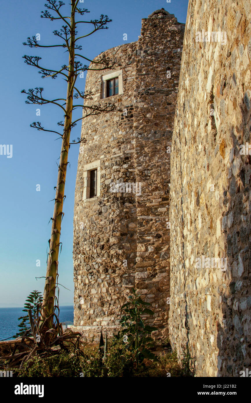 Glezos Tower at the castle of Naxos Island Cyclades Greece Stock Photo