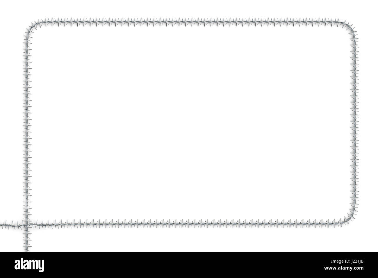 Frame from barbed wire, 3D rendering isolated on white background Stock ...