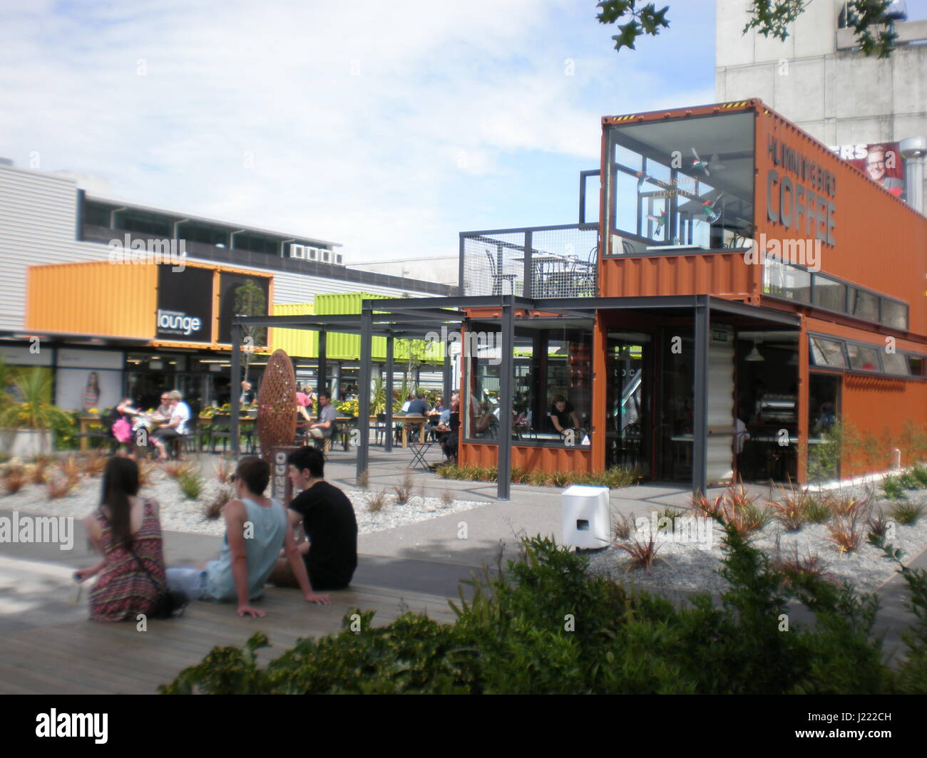 Christchurch Shipping Container Shops Stock Photo Alamy