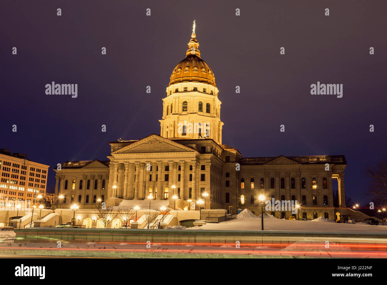 Topeka, Kansas - entrance to State Capitol Building. Topeka, Kansas, USA. Stock Photo