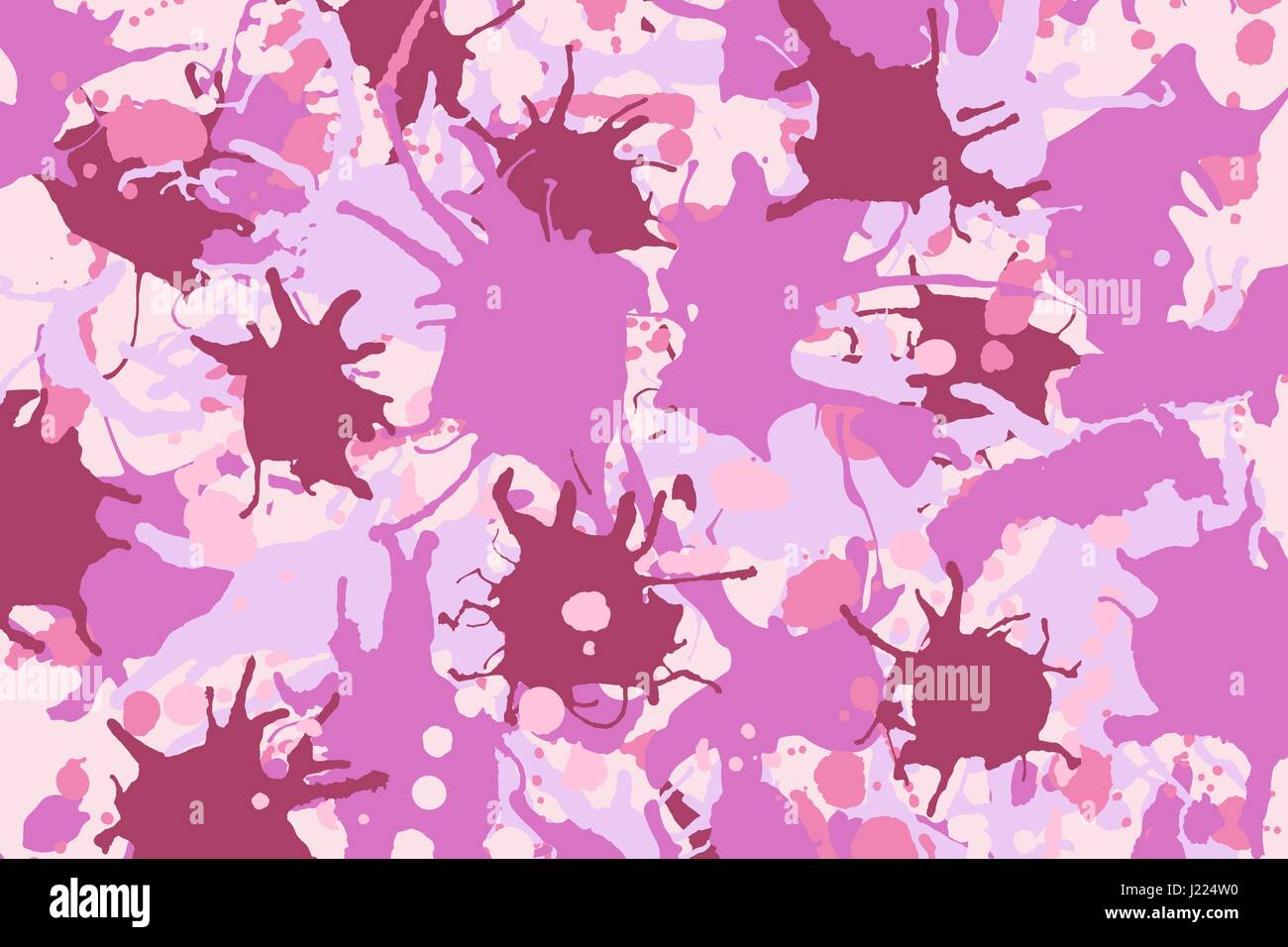 Pink lilac shades ink paint splashes vector colorful background Stock Vector