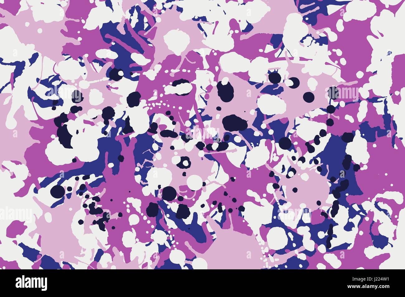 Blue pink shades ink paint splashes vector colorful background Stock Vector