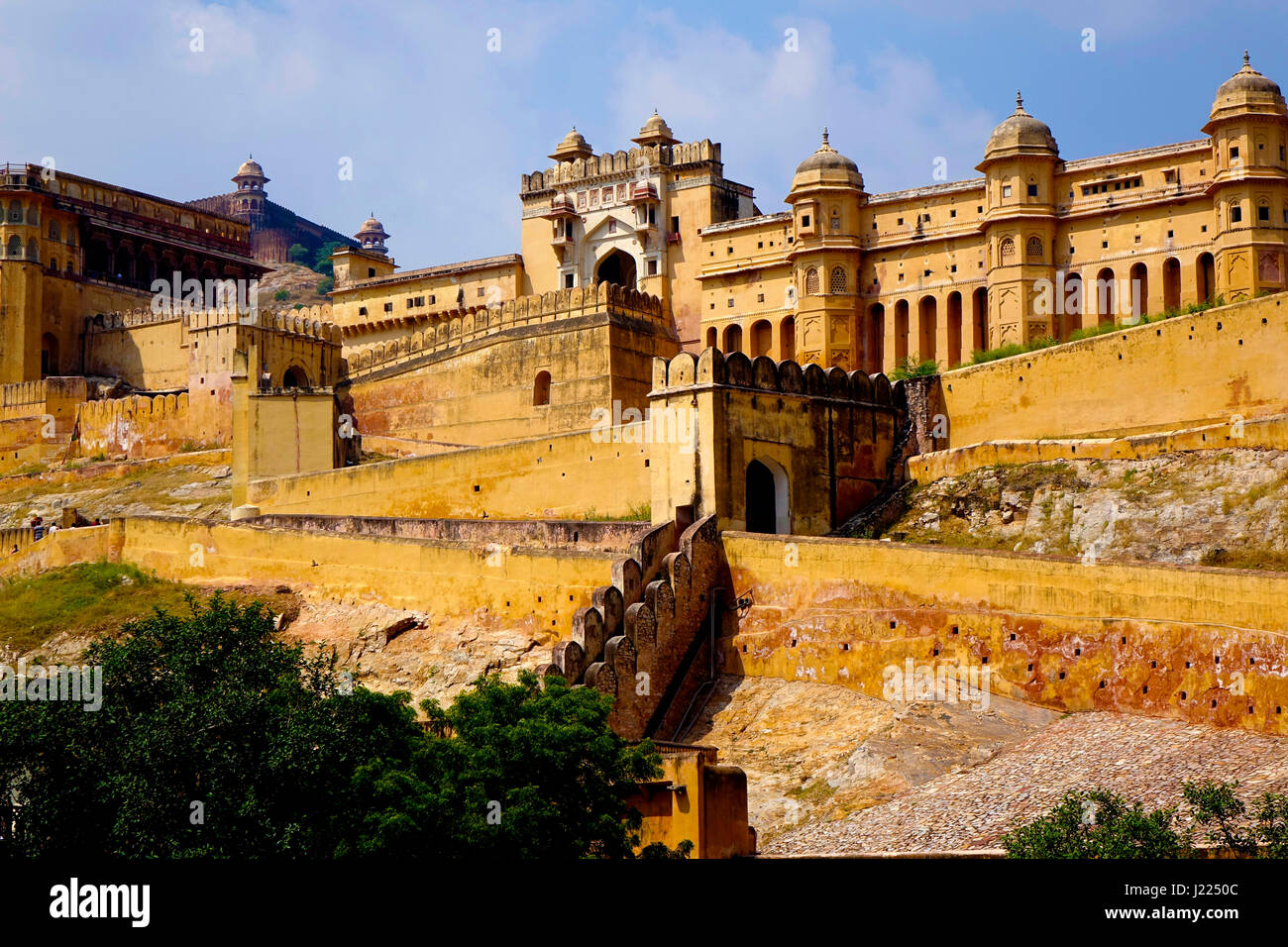 Amer Fort exterior, Jaipur, Rajasthan, India. Amber, or Amer, derives