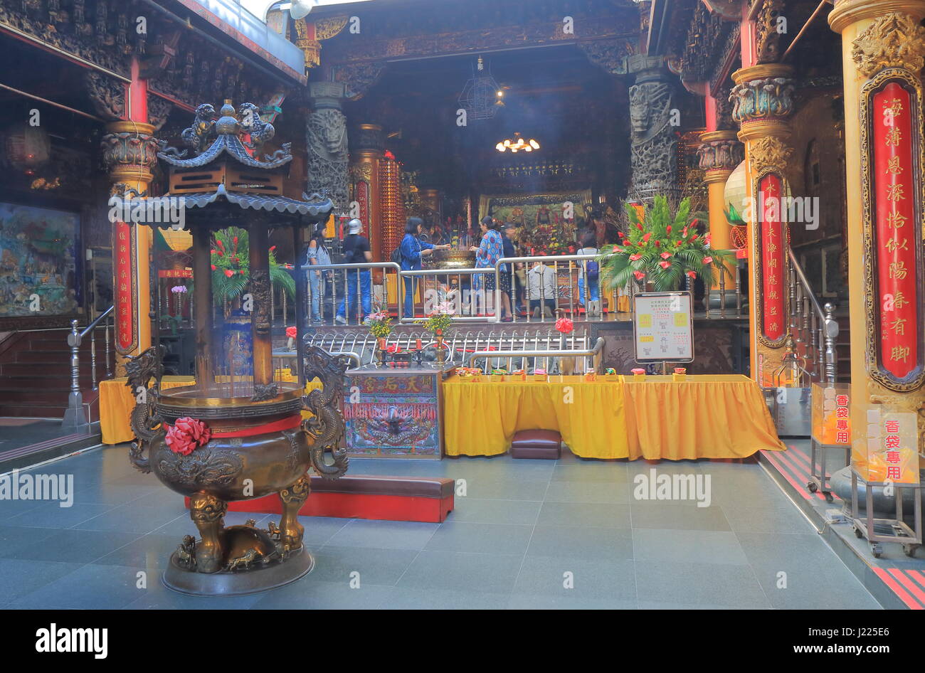 People visit Grand Matsu temple in Anping in Tainan Taiwan. Stock Photo