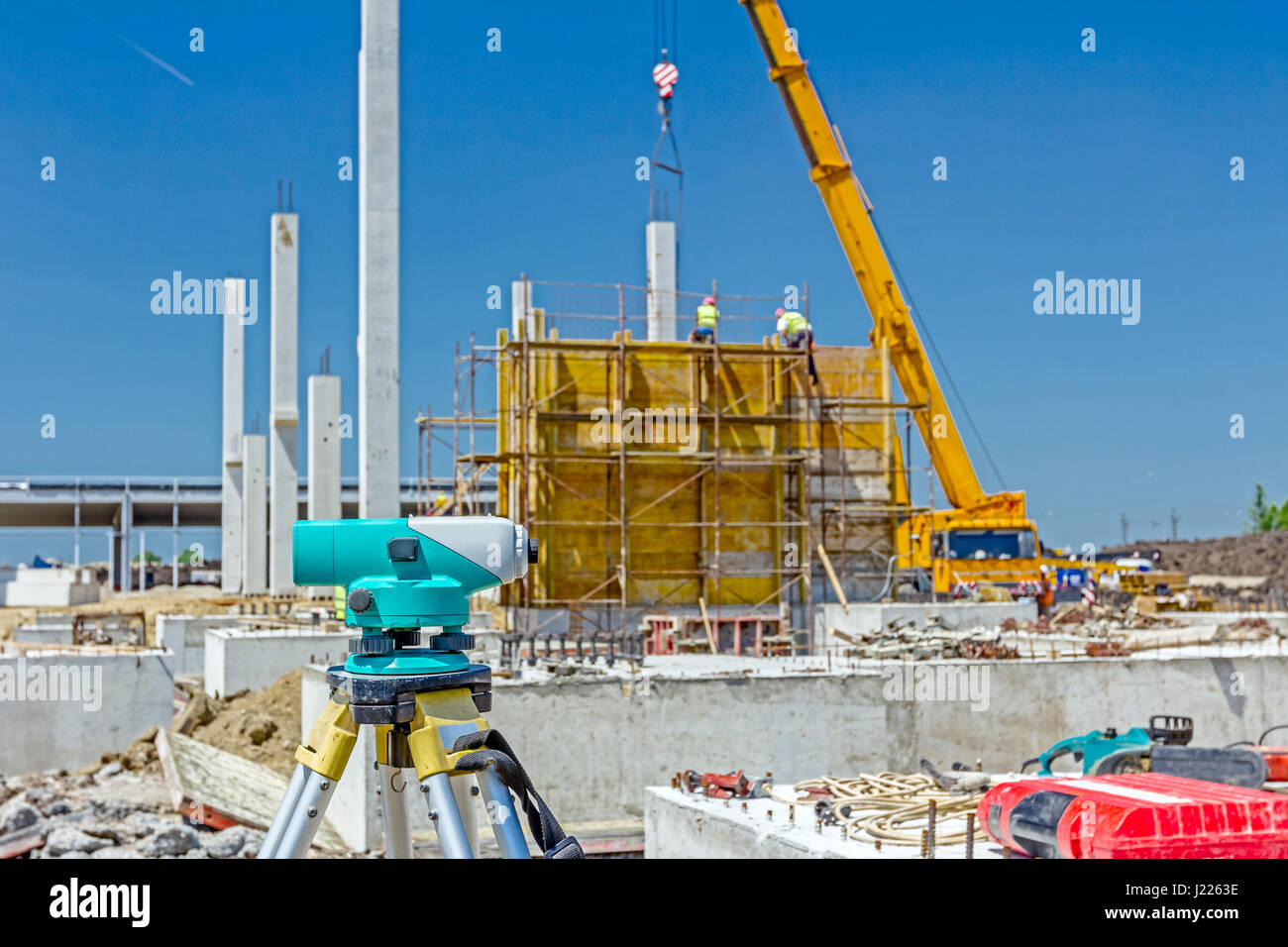 Surveyor instrument is for measuring level on construction site ...