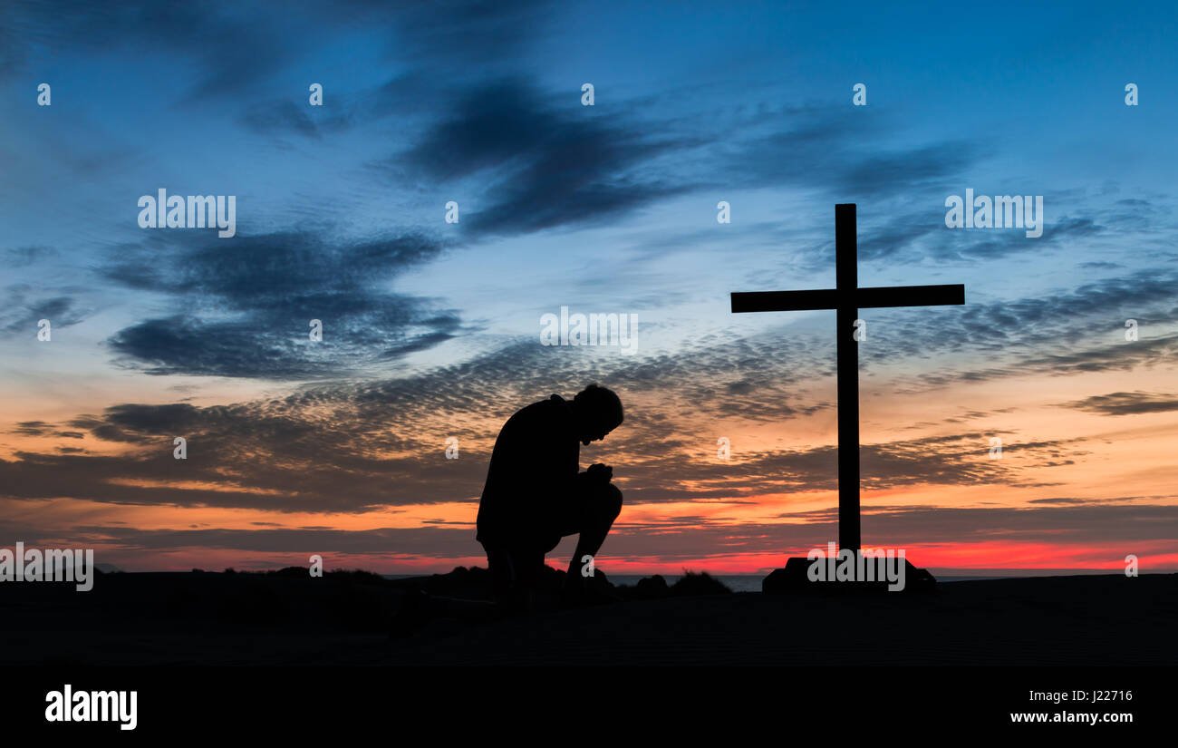 Cross on a hill hi-res stock photography and images - Alamy