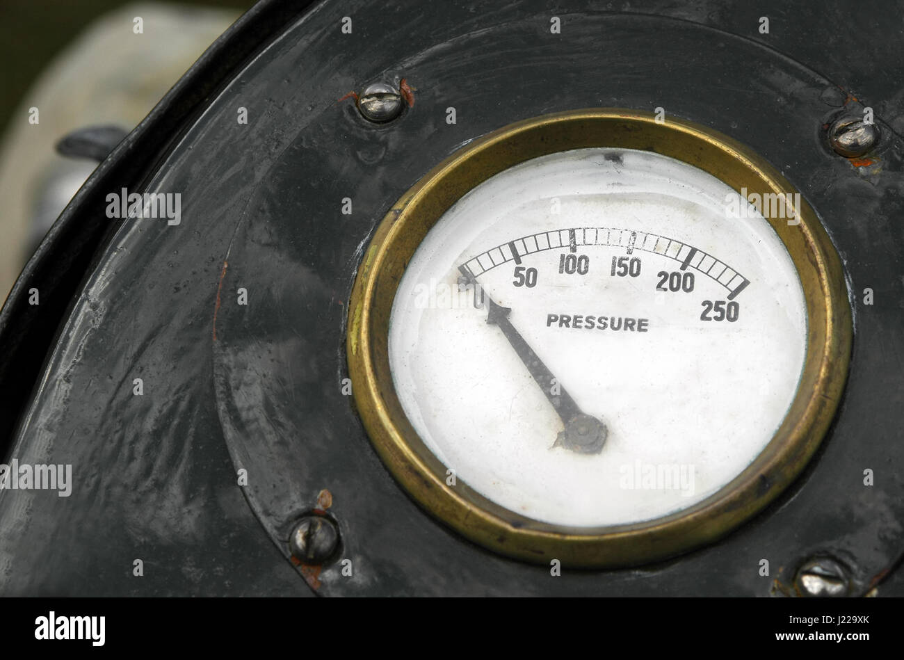 zero pressure on a vintage gauge Stock Photo Alamy