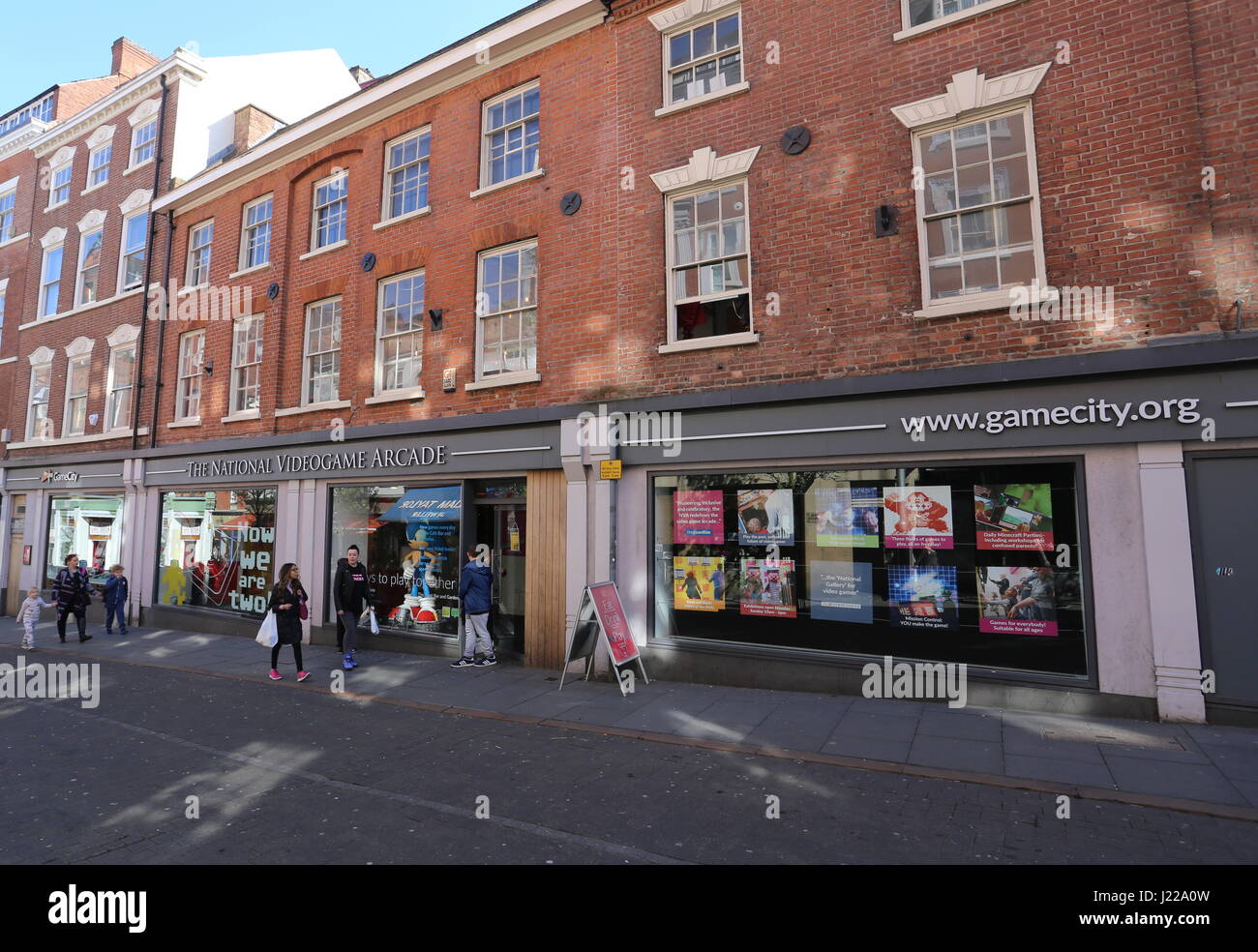 Exterior of National Video game arcade Nottingham UK April 2017 Stock