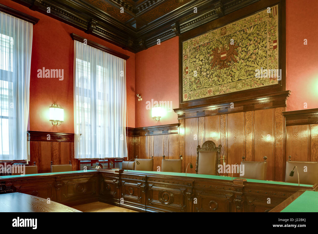 Wien, Justizpalast, Gerichtssaal Stock Photo