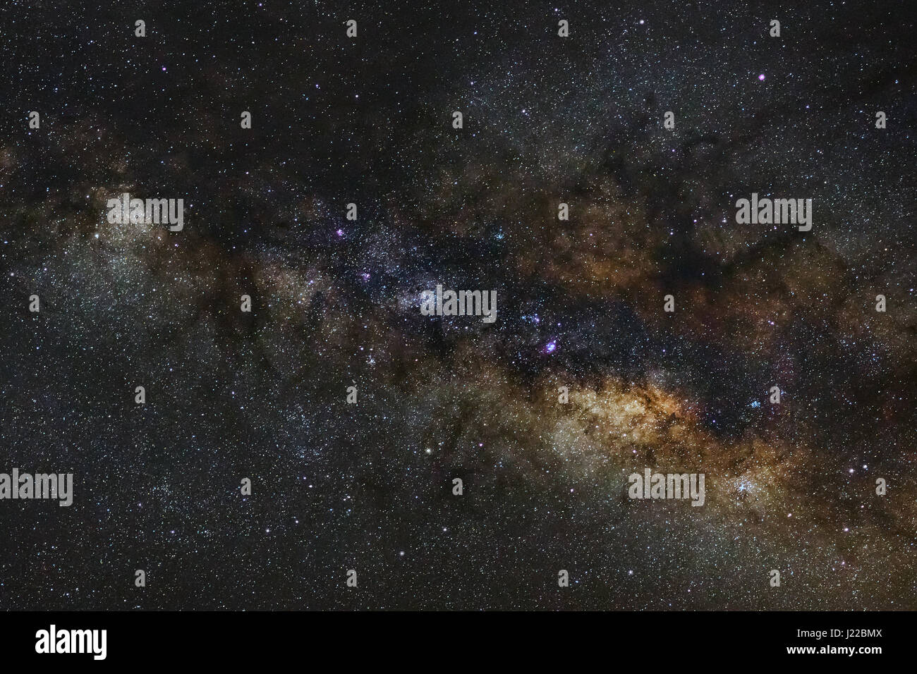 The center of the milky way galaxy,Long exposure photograph, with grain ...
