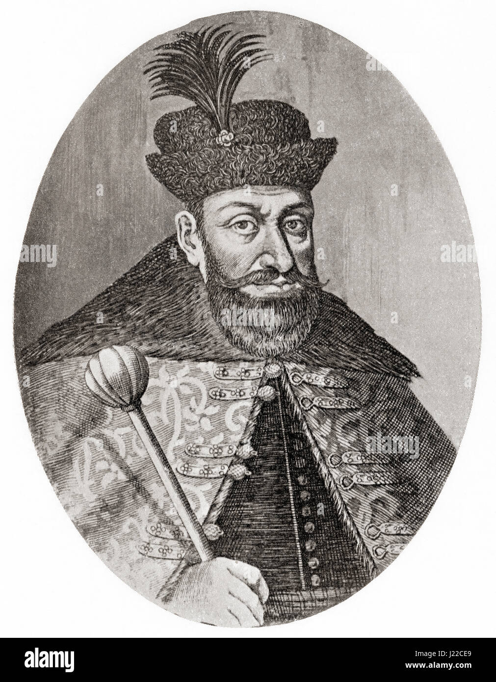 Gabriel Bethlen, 1580 – 1629.  Prince of Transylvania, Duke of Opole and King-elect of Hungary from 1620 to 1621.  From Hutchinson's History of the Nations, published 1915 Stock Photo