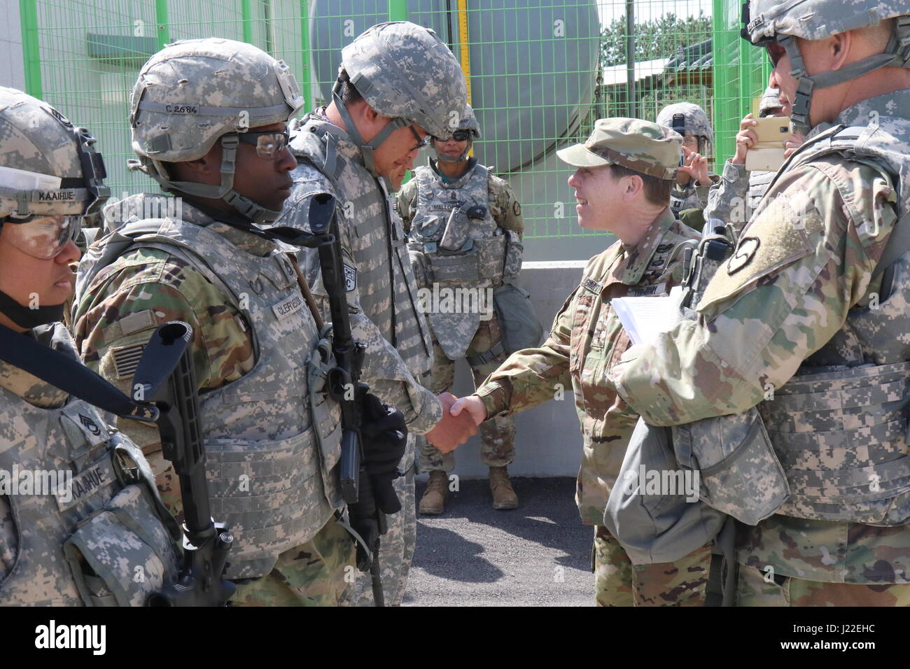 Eighth Army Inprocessing Maj. Gen. Tammy S. Smith, Deputy Commanding General for Sustainment of ...