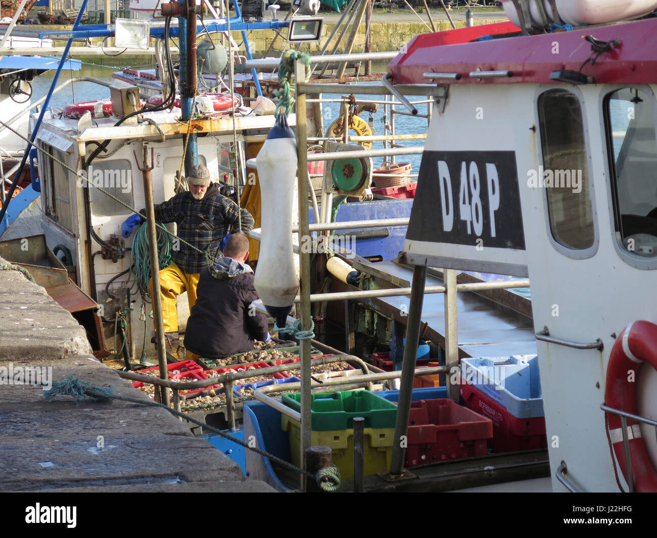 Dún Laoghaire Fishermen Stock Photo Alamy