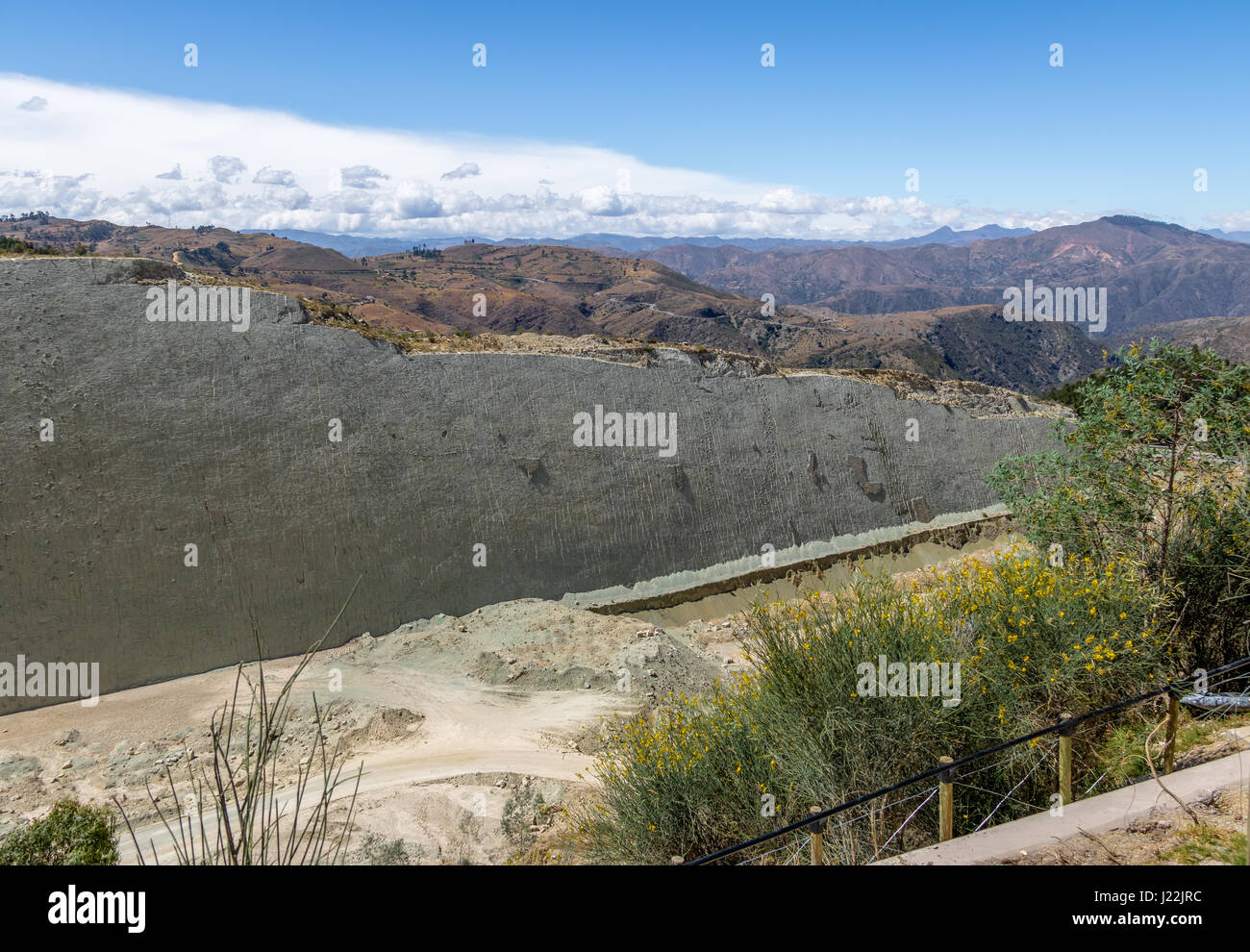 Dinosaur tracks on Cal Orcko Wall - Sucre, Bolivia Stock Photo