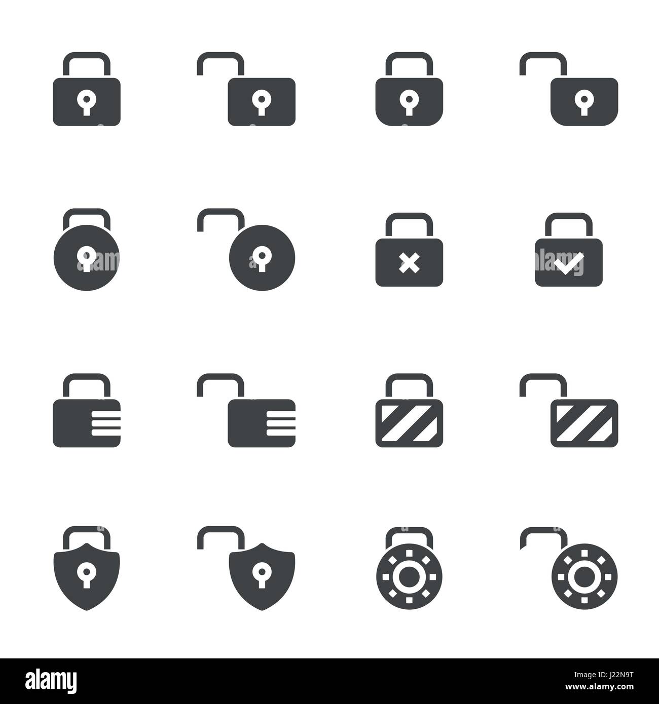 Vector black locks icons set on white background Stock Vector Image ...