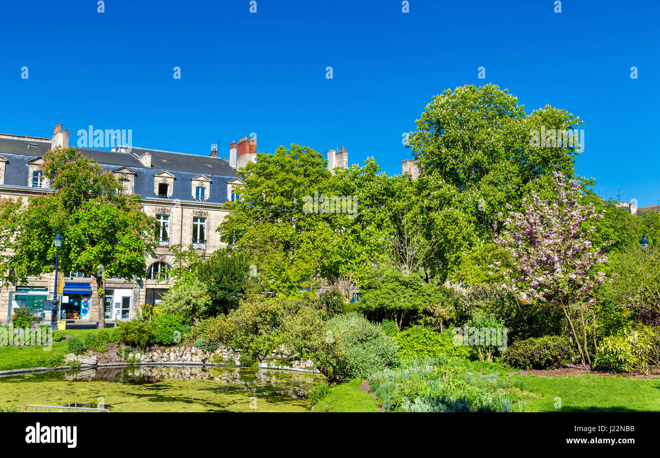 Garden on Place Gambetta in Bordeaux - France Stock Photo