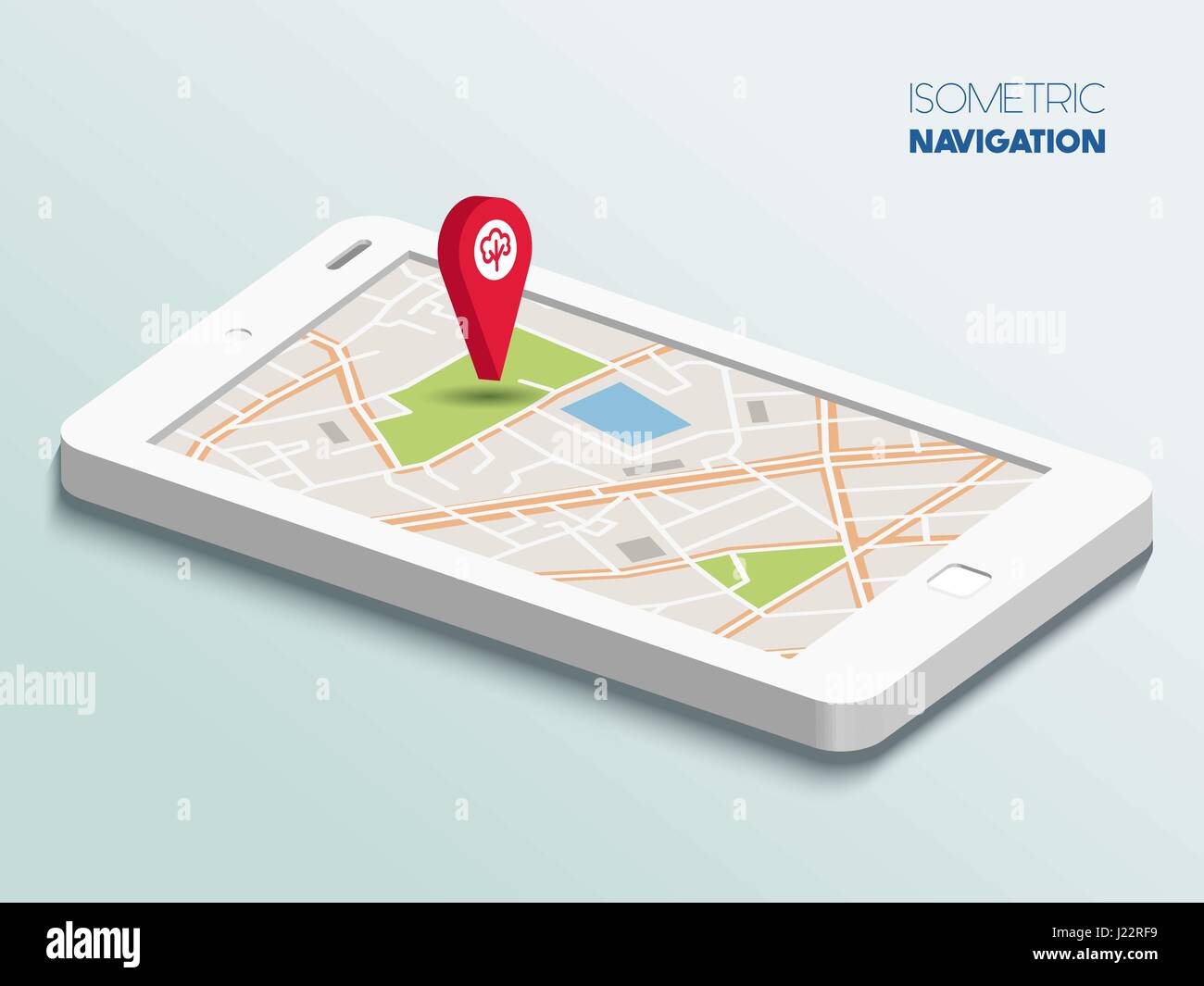Isometric smartphone with map Stock Vector Image & Art - Alamy