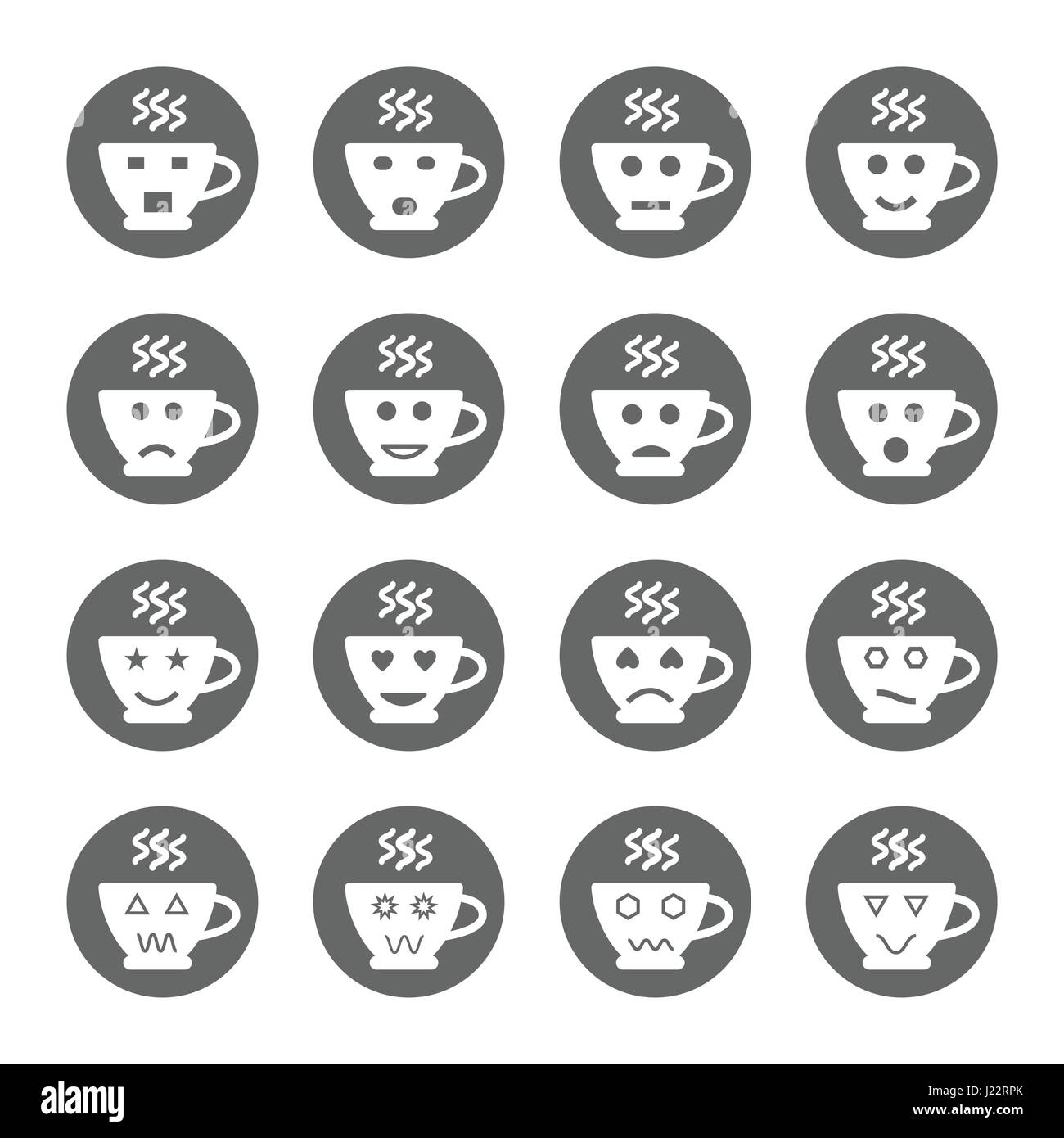 cup emoticon design icons set,vector Illustration EPS10 Stock Vector
