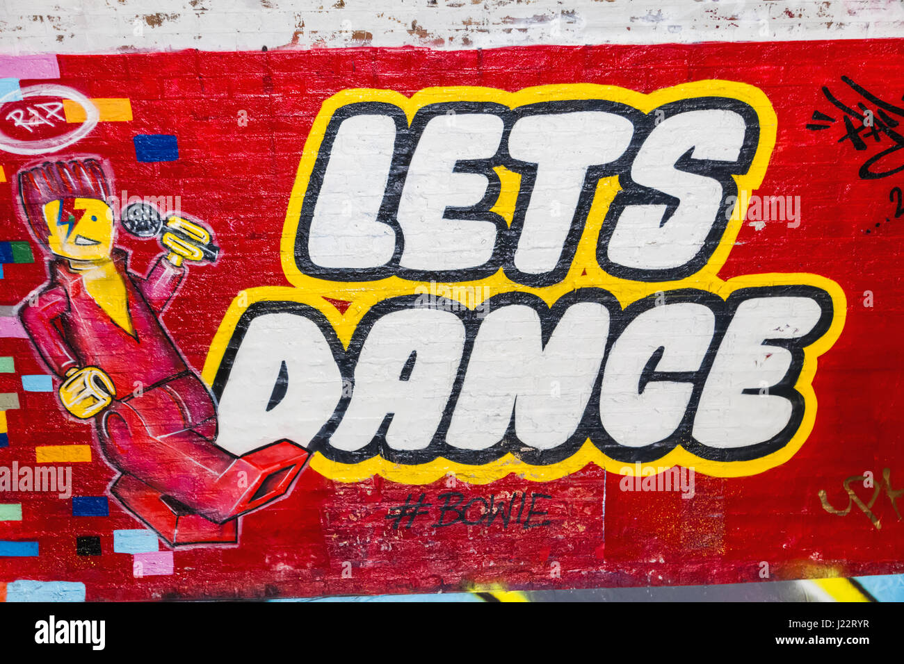 England, London, Lambeth, Waterloo, Leake Street, Graffiti and Wall Art Tunnel Stock Photo