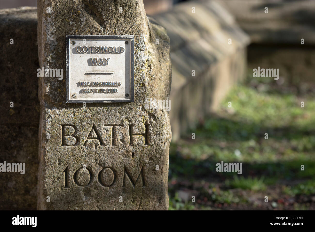 Cotswold Way Beginning & End Stone in the Market Square at Chipping